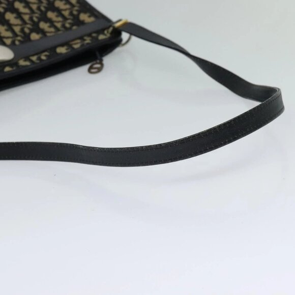 Christian Dior Trotter Canvas Shoulder Bag Navy Gold Auth 120603 - Picture 8 of 16